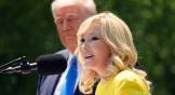 Paula White-Cain speaks at White House garden with Trump in background