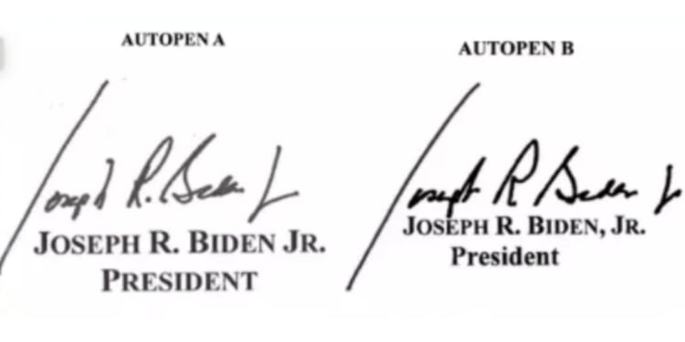 According to The Washington Times, there could have been three different autopens used during the Biden administration.