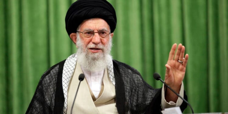 Iranian Supreme Leader Ayatollah Ali Khamenei speaks during a video conference with a group of university students in Tehran, Iran, on May 11, 2021.