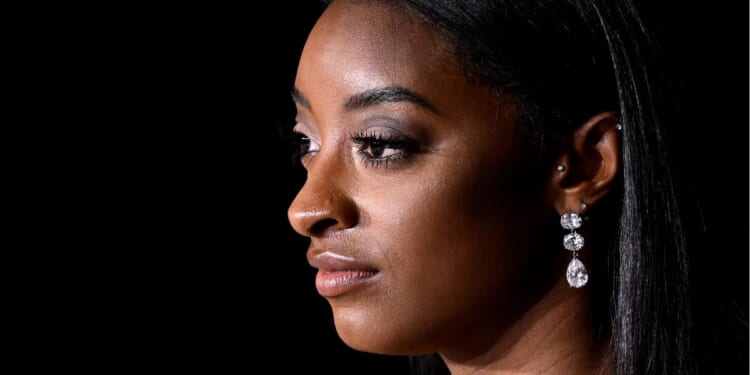 Simone Biles speaks at the Winners Press Conference during the Laureus World Sports Awards Madrid 2025 in Madrid, Spain, on April 21.