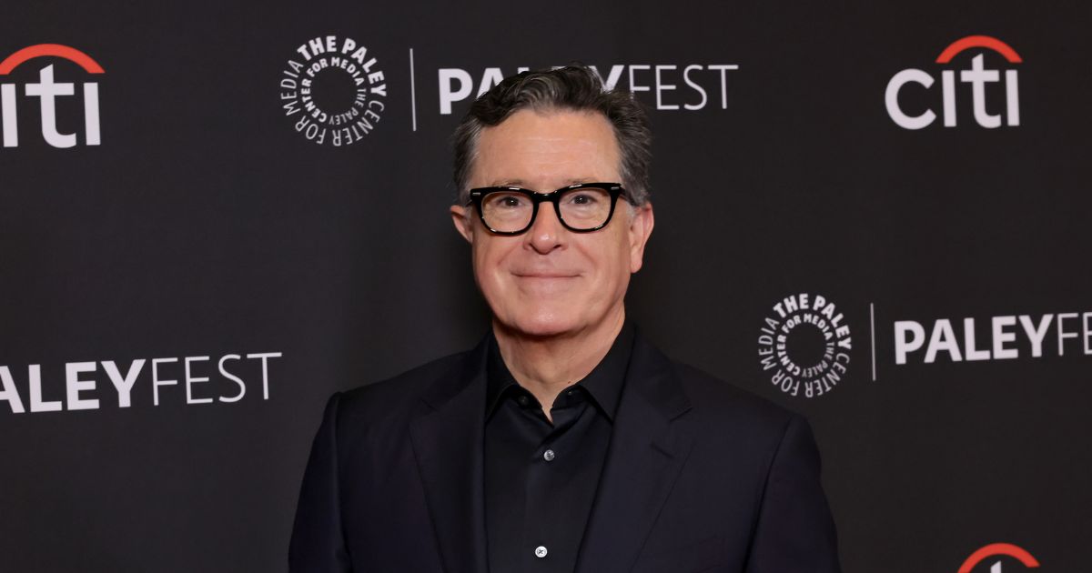 Stephen Colbert arrives at "The Late Show With Stephen Colbert" at the Dolby Theatre on April 21, 2024, in Hollywood, California.