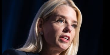 Attorney General Pam Bondi speaks about recent drug enforcement actions during a news conference at the Drug Enforcement Administration headquarters in Arlington, Virginia, on July 15.