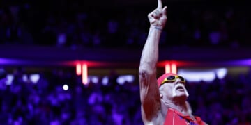 Hulk Hogan takes the stage at a campaign rally for then-Republican presidential nominee Donald Trump at Madison Square Garden in New York City on Oct. 27, 2024.