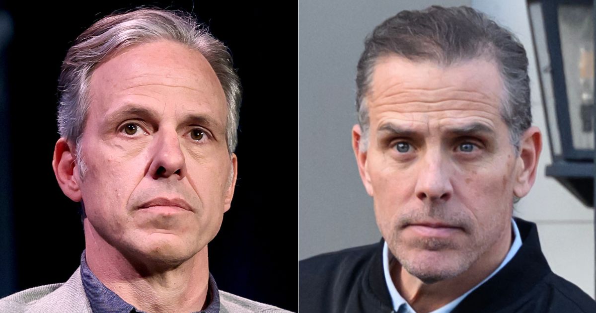 In a recent interview, Hunter Biden, right, vehemently denied Jake Tapper's, left, claims that he acted as a "chief of staff" for President Joe Biden.