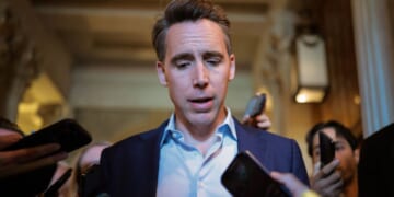 Josh Hawley Continues Interview Despite Protest Interruption