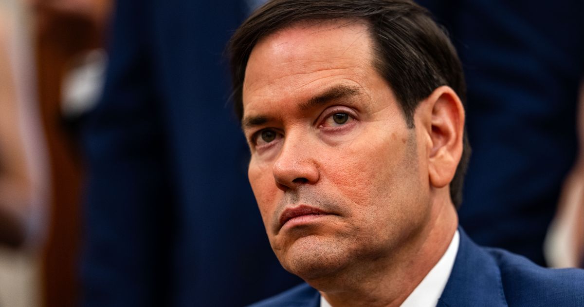 Secretary of State Marco Rubio listens as U.S. President Donald Trump meets with Mark Rutte, NATO's secretary general, at the White House in Washington, D.C., on Monday.
