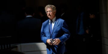Sen. Rand Paul (R-KY) leaves a meeting with senior national security officials on the situation in Iran at the U.S. Capitol Building on June 26, 2025 in Washington, DC.