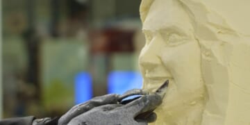 Butter sculpture tradition at Minnesota State Fair has dairy princesses bundling up in the summer