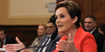 Senior Advisor for the U.S. Agency for Global Media Kari Lake speaks during a House Committee on Foreign Affairs hearing on June 25, 2025, in Washington, D.C.