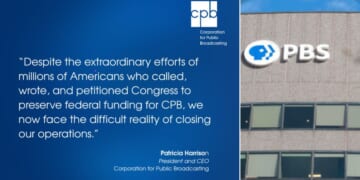 The Corporation for Public Broadcasting, the organization providing funding to Public Broadcasting Service and National Public Radio, will let most employees go by September, according to the announcement.