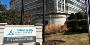 Fairfax County Public Schools is pictured in Merrifield, Virginia, on March 4, 2019.