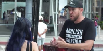 A pro-choice young woman on the Santa Monica pier debated pro-life YouTuber T. Russell Hunter, but the next day she said she had begun to rethink her position.