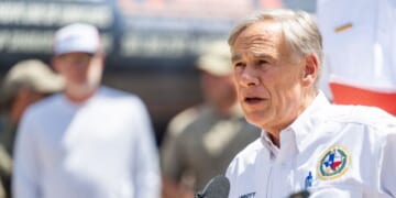Texas Gov. Greg Abbott speaks at a news conference on July 8, 2025, in Hunt, Texas.
