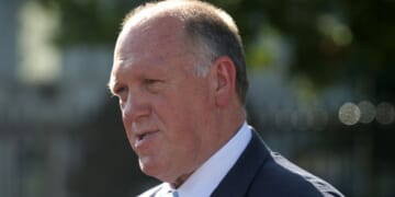 Border czar Tom Homan speaks to members of the media at the White House in Washington, D.C., on Wednesday.