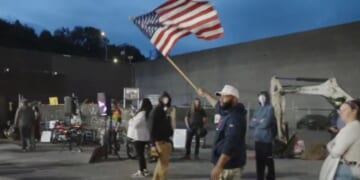 On Sunday, a man wearing a MAGA hat and toting an American flag showed up outside an ICE facility in Portland, Oregon, where antifa had earlier surrounded Post Millennial reporter Katie Daviscourt and her security guard.