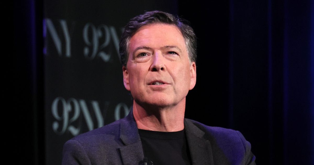 Former FBI Director James Comey speaks onstage at a 2023 event.