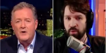 Live streamer Destiny, right, refused to denounce the killing of conservative icon Charlie Kirk during an episode of Piers Morgan's "Uncensored" broadcast Monday.