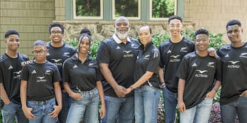 Pastor Voddie Baucham, center, who died unexpectedly Thursday at age 56, is survived by his wife Bridget, nine children (seven still at home), and three grandchildren.