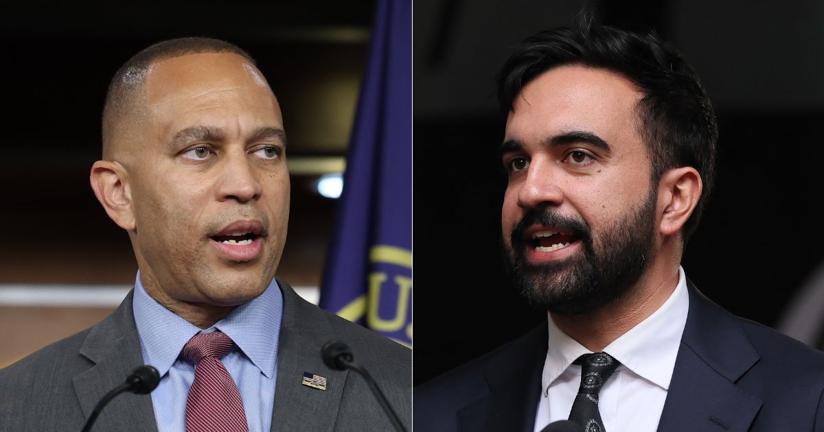 House Minority Leader Hakeem Jeffries, left, has refused to endorse New York Democratic mayoral candidate Zohran Mamdani, right, despite calls from others in the party to do so.