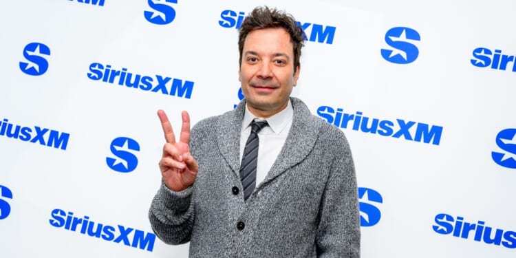 Jimmy Fallon visits SiriusXM Studios on Nov. 16, 2023, in New York City.