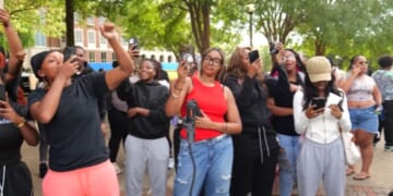 Tennessee State University students shout down conservative activist Cam Higby in video footage posted on Sept. 24, 2025.