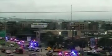 Police respond to the scene of a shooting at an ICE facility in Dallas, Texas, on Wednesday.