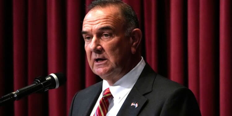 Missouri Gov. Mike Kehoe delivers the State of the State address, Jan. 28 in Jefferson City, Missouri.