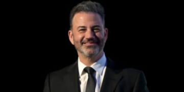 Late-night host Jimmy Kimmel speaks onstage at a February event in Las Vegas, Nevada.