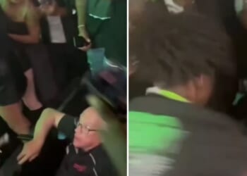 An elderly employee at T-Mobile Arena in Kansas City, Missouri, was attacked by a teenaged concert attendee on Sept. 21, 2025.