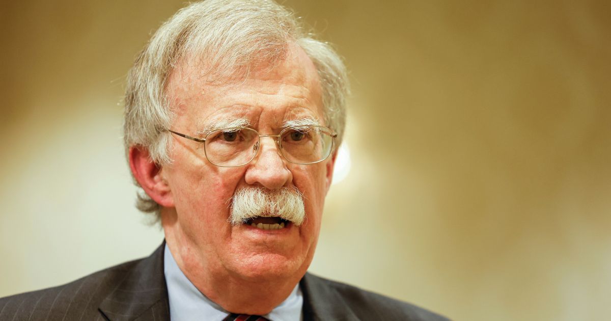 Former National Security Advisor John Bolton speaks to reporters after speaking in a panel hosted by the National Council of Resistance of Iran – U.S. Representative Office in Washington, D.C., on Aug 17, 2022.