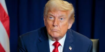 President Donald Trump looks on during a meeting at the 80th session of the UN’s General Assembly at the United Nations headquarters in New York City on Tuesday.