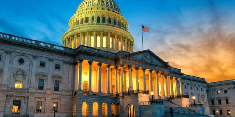 The United States Capitol building is pictured at sunset in a 2020 photo.