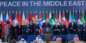 Trump Casts Vision for Peace in Middle East Beside World Leaders