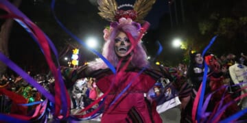 LGBTQ+ collective walks in Mexico City's Catrina parade ahead of Day of the Dead celebrations