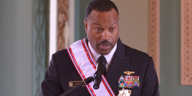 The head of the U.S. Southern Command, Admiral Alvin Holsey, seen at a ceremony in August, has announced he is stepping down.