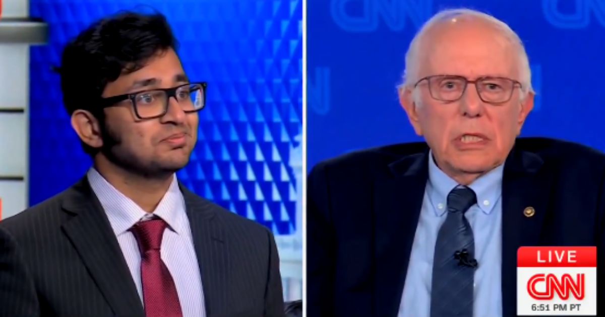 Vermont Independent Sen. Bernie Sanders answers a question from American University student Rohan Naval during an Oct. 15, 2025, appearance on CNN.