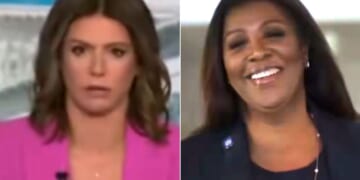 CNN host Kasie Hunt, left, claimed all American homebuyers commit mortgage fraud the way New York Attorney General Letitia James is accused of doing.