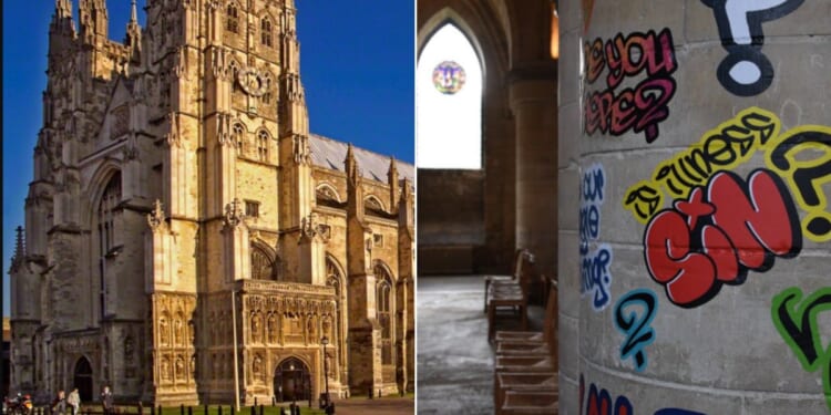 The Church of England decided this week to allow the interior of the oldest cathedral in England to be covered in graffiti in order to represent the voices of “marginalized communities.”