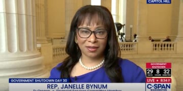 Democratic Rep. Janelle Bynum answers questions on a segment of C-SPAN.
