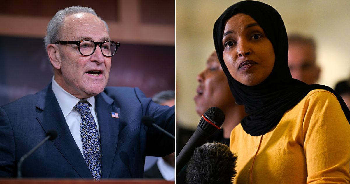 Democratic Rep. Ilhan Omar of Minnesota, right, had harsh words for Senate Minority Leader Chuck Schumer of New York over Schumer's failure to endorse far-left Democrat Zohran Mamdani in the New York City mayor’s race.