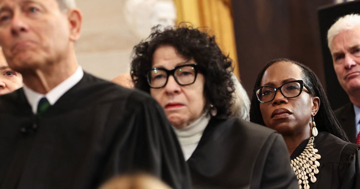Supreme Court Chief Justice John Roberts, left, and Supreme Court Associate Justices Sonia Sotomayor and Ketanji Brown Jackson, center, are pictured at the Capitol in Washington, D.C., on Jan. 20.