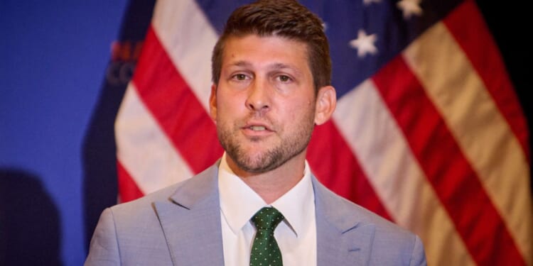Florida Attorney General James Uthmeier speaks at the National Conservative Convention in Washington D.C., on Sept. 3.