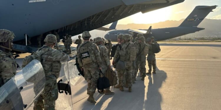 On Monday, Gov. Greg Abbott posted a pictured of the Texas National Guard preparing to deploy to help federal officials in blue states.