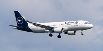 An Airbus A320-214 of Lufthansa is seen arriving to Schiphol Airport in Vijfhuizen, Netherlands, on June 4.