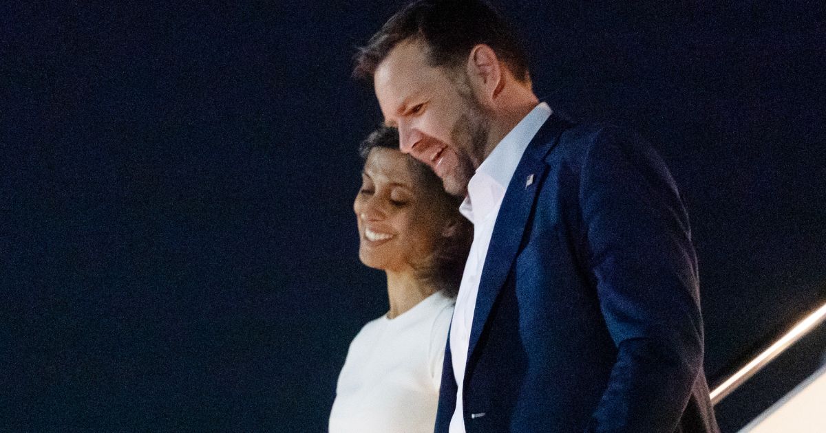 Vice President J.D. Vance and second lady Usha Vance arrive at Joint Base Andrews in Maryland Oct. 24 following a trip to Israel.