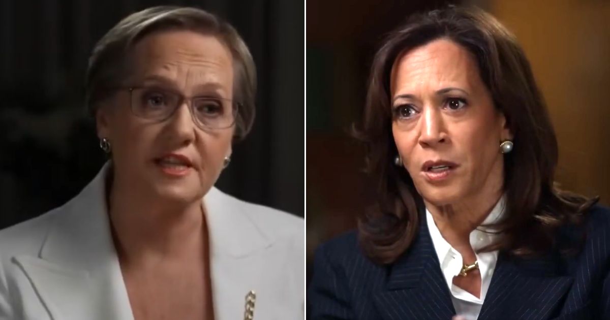Former Vice President Kamala Harris, right, tried unsuccessfully to dodge a question from Australian Broadcasting Corporation's Sarah Ferguson about former President Joe Biden's failure to recognize his own frailty.