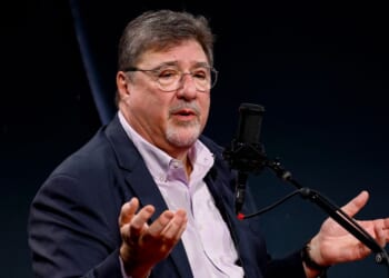 Writer for The Atlantic Tom Nichols speaks on stage at The Atlantic Festival 2024 in Washington, DC on Sept. 20, 2024.