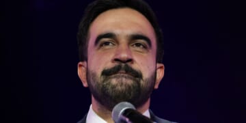 New York City mayoral candidate Zohran Mamdani speaks during a campaign rally at Forest Hills Stadium in the Queens borough of New York City on Sunday.