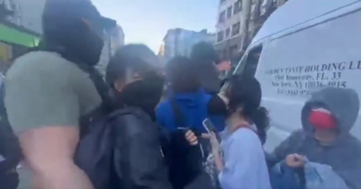 Protesters clashed with ICE agents carrying out a raid in New York City on Tuesday, resulting in the arrest of nine illegal aliens and four protesters.