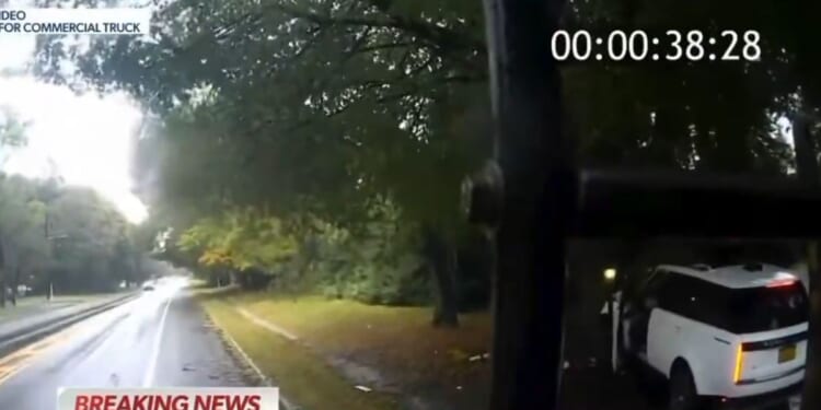 Dashcam video from the commercial truck showed the actor's vehicle hitting a mail box and a tree.